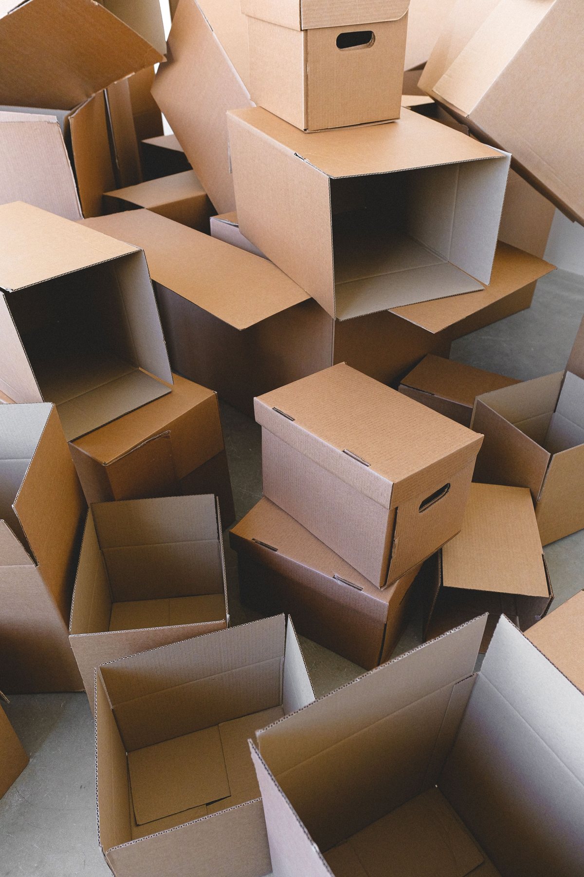 Open cardboard cartons ready to be packed